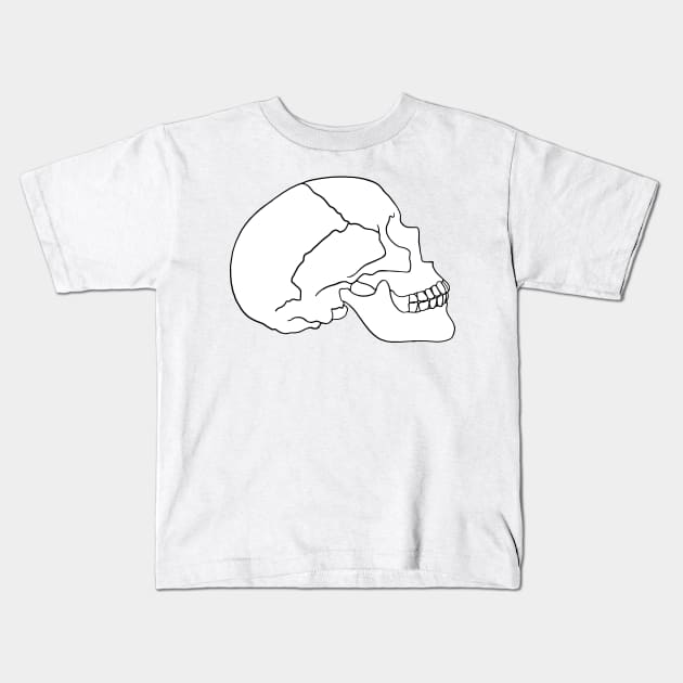 Skull Bone Kids T-Shirt by murialbezanson